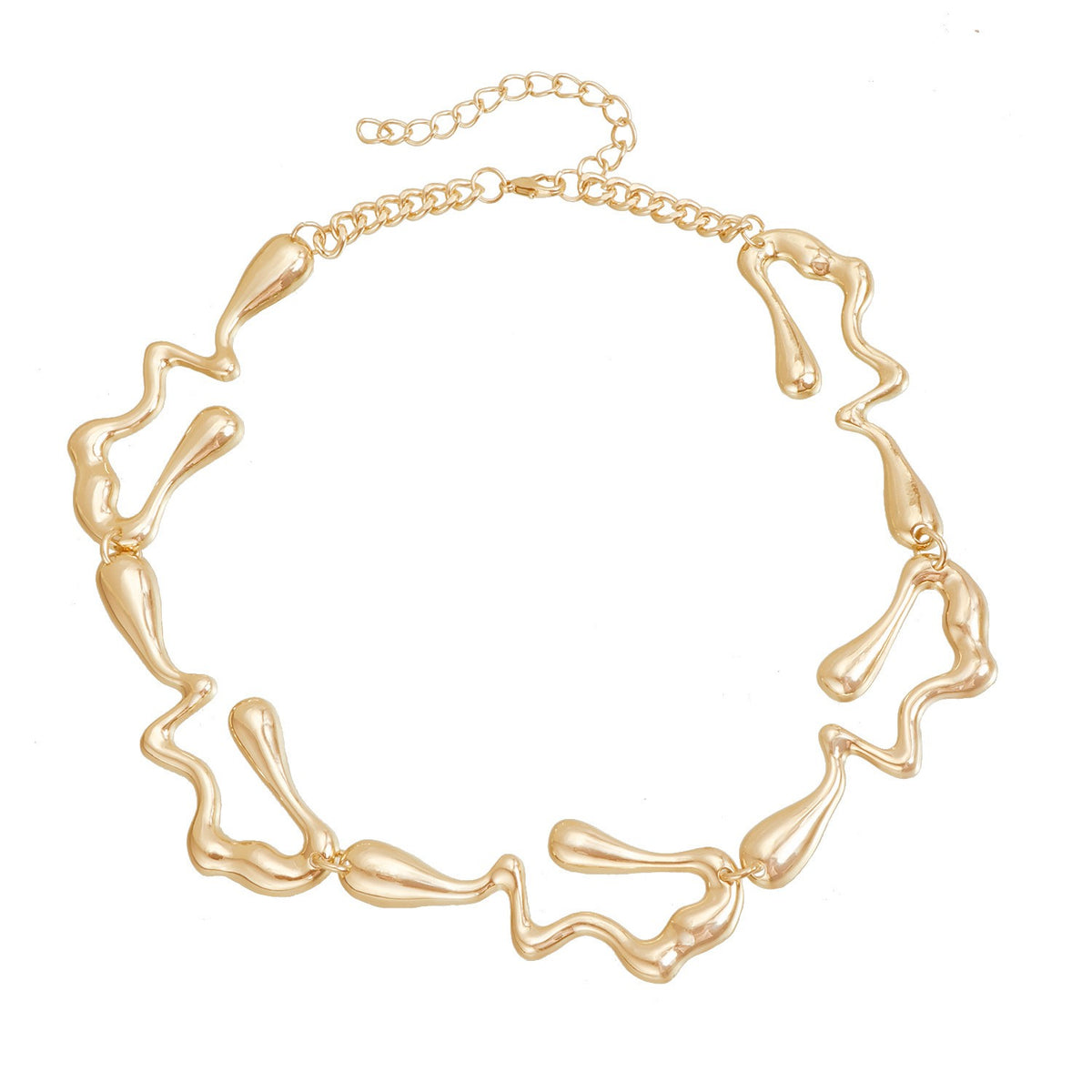 Classy Molten Geometric Necklace & Earring Set