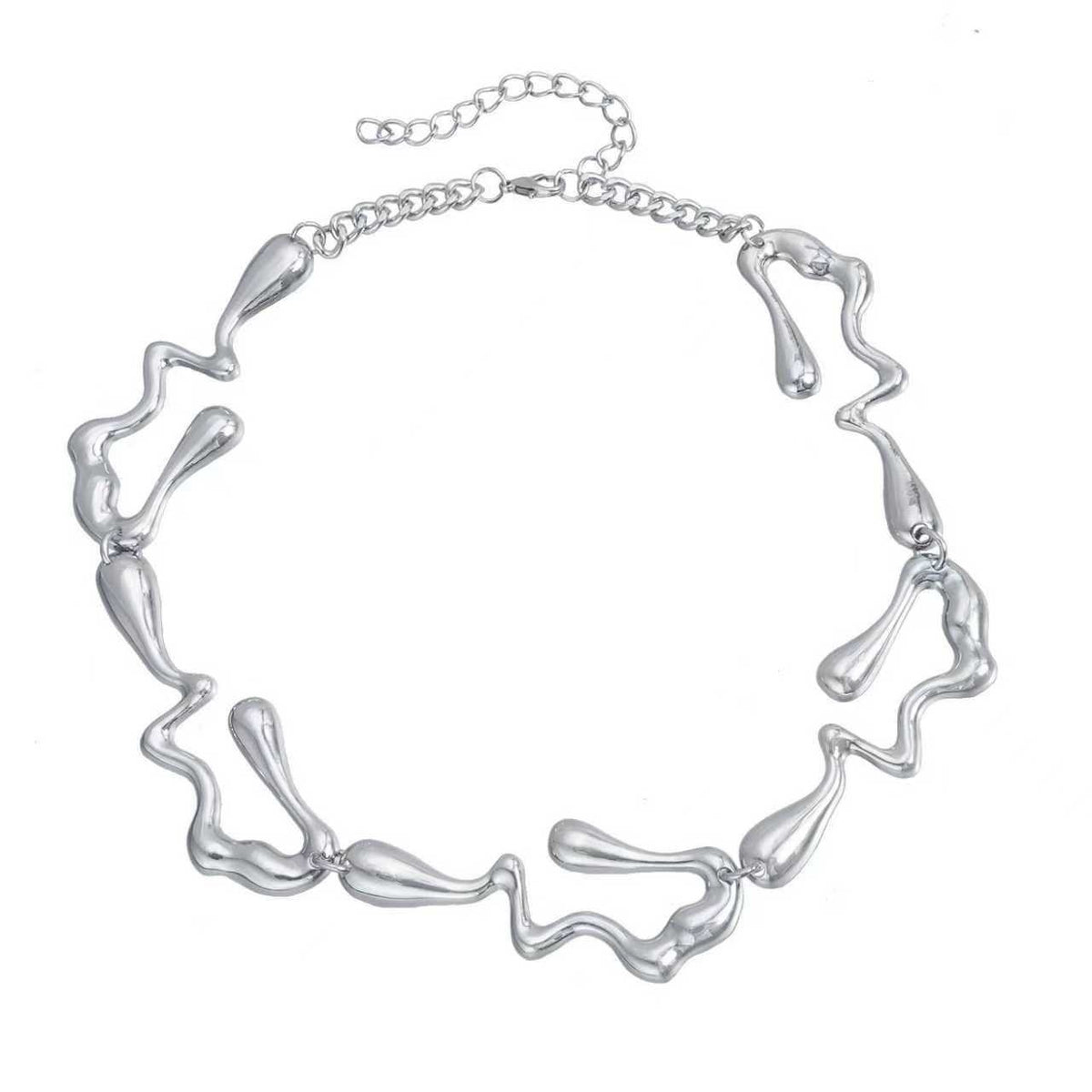 Classy Molten Geometric Necklace & Earring Set