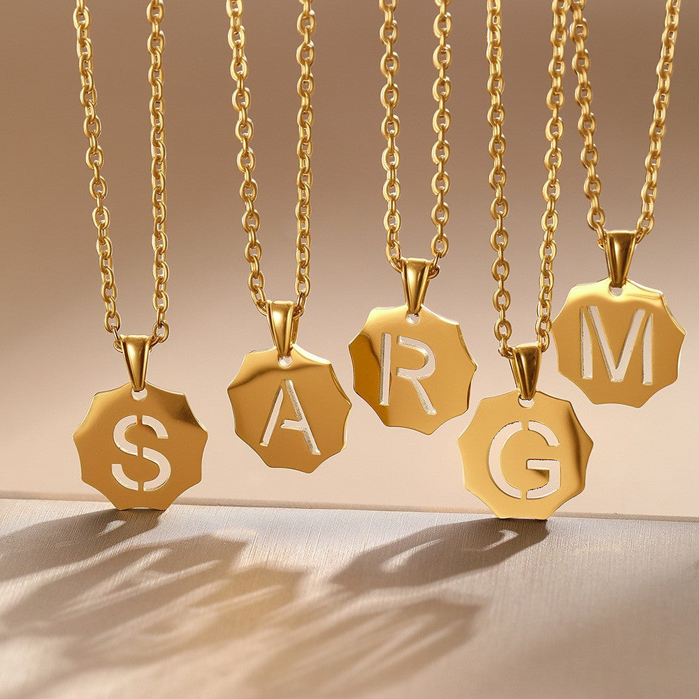 Classy Geometric Initial Necklace