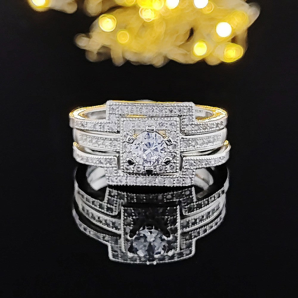 Classy Geometric Square Zirconia Ring