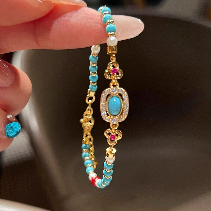 Dainty Turquoise Ruyi Charm Bracelet