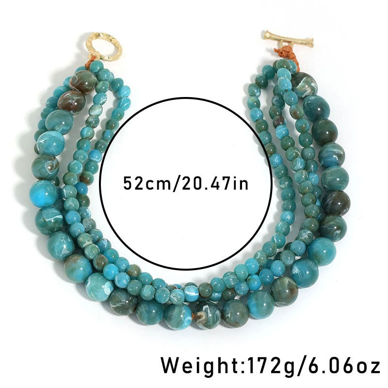 Boho Layered Turquoise Bead Statement Necklace
