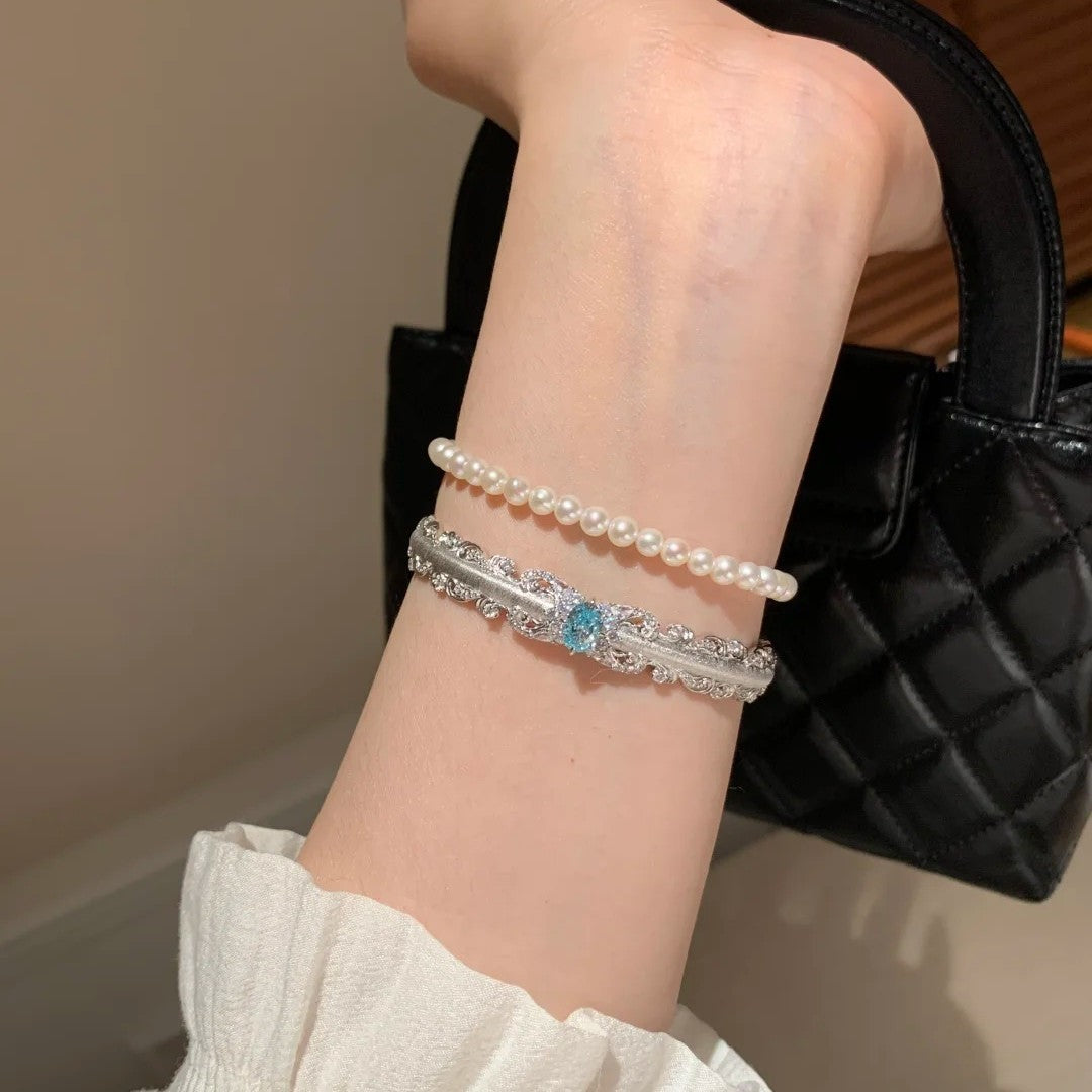 Romantic Brushed Lace Cuff Bangle