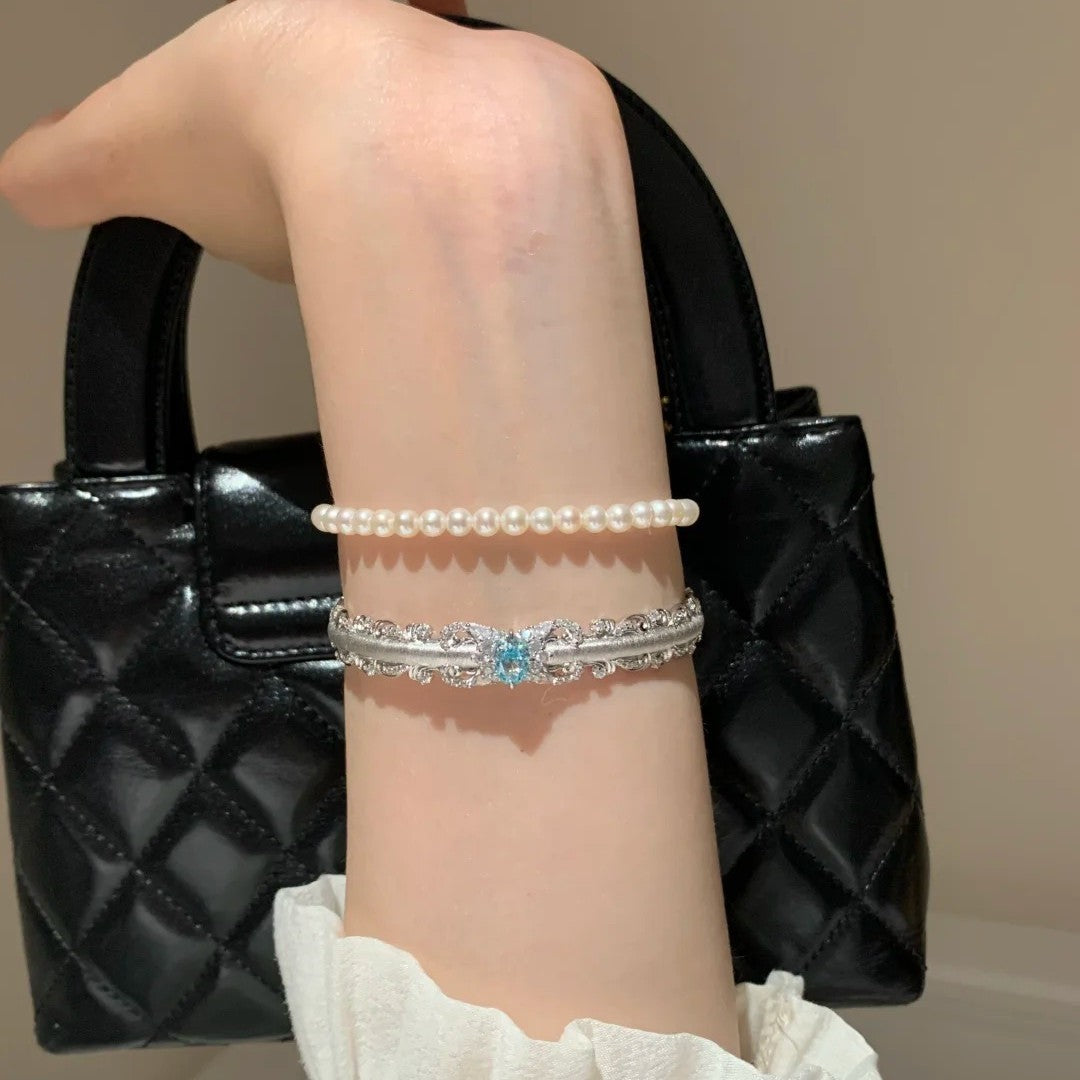 Romantic Brushed Lace Cuff Bangle