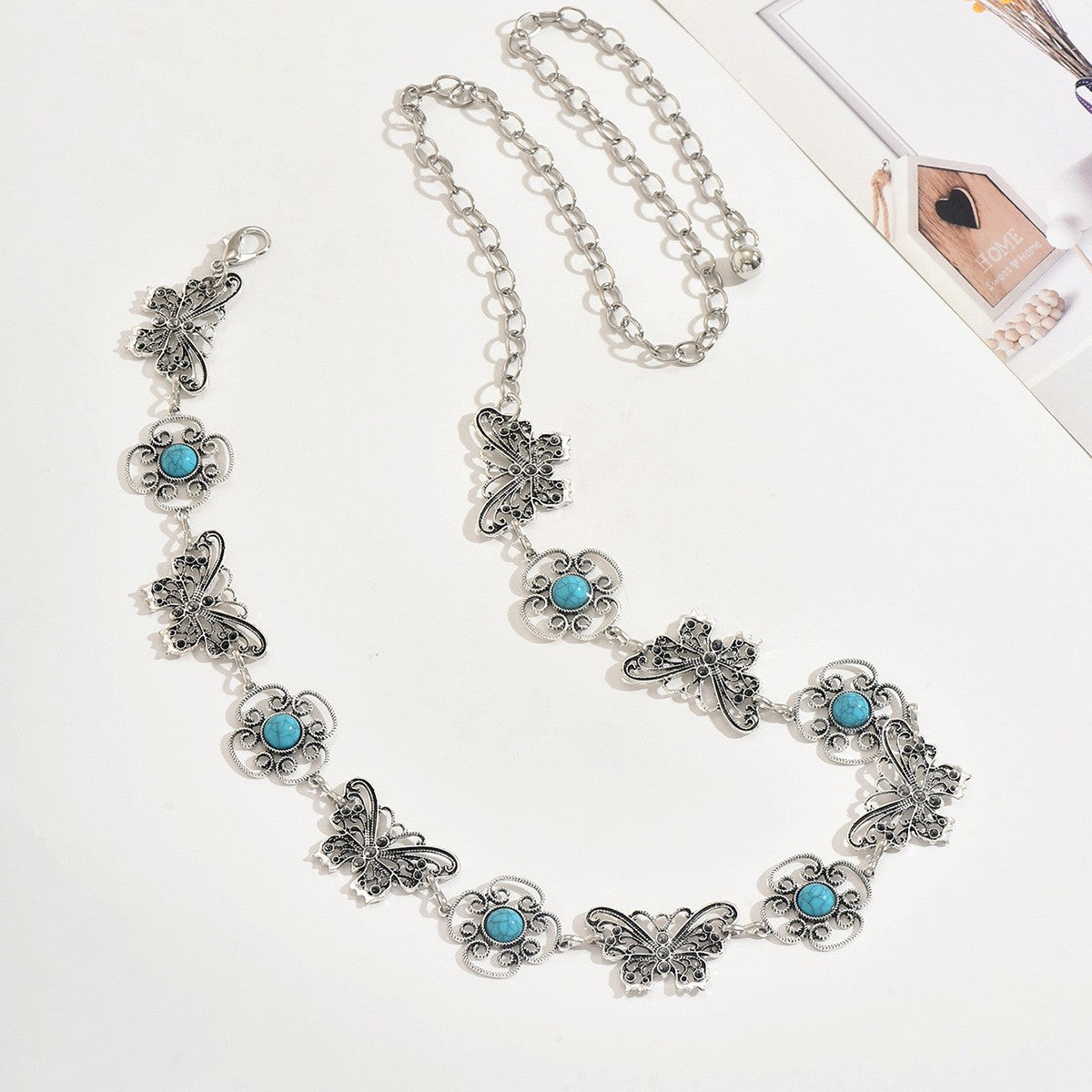 Boho Turquoise Butterfly Waist Chain