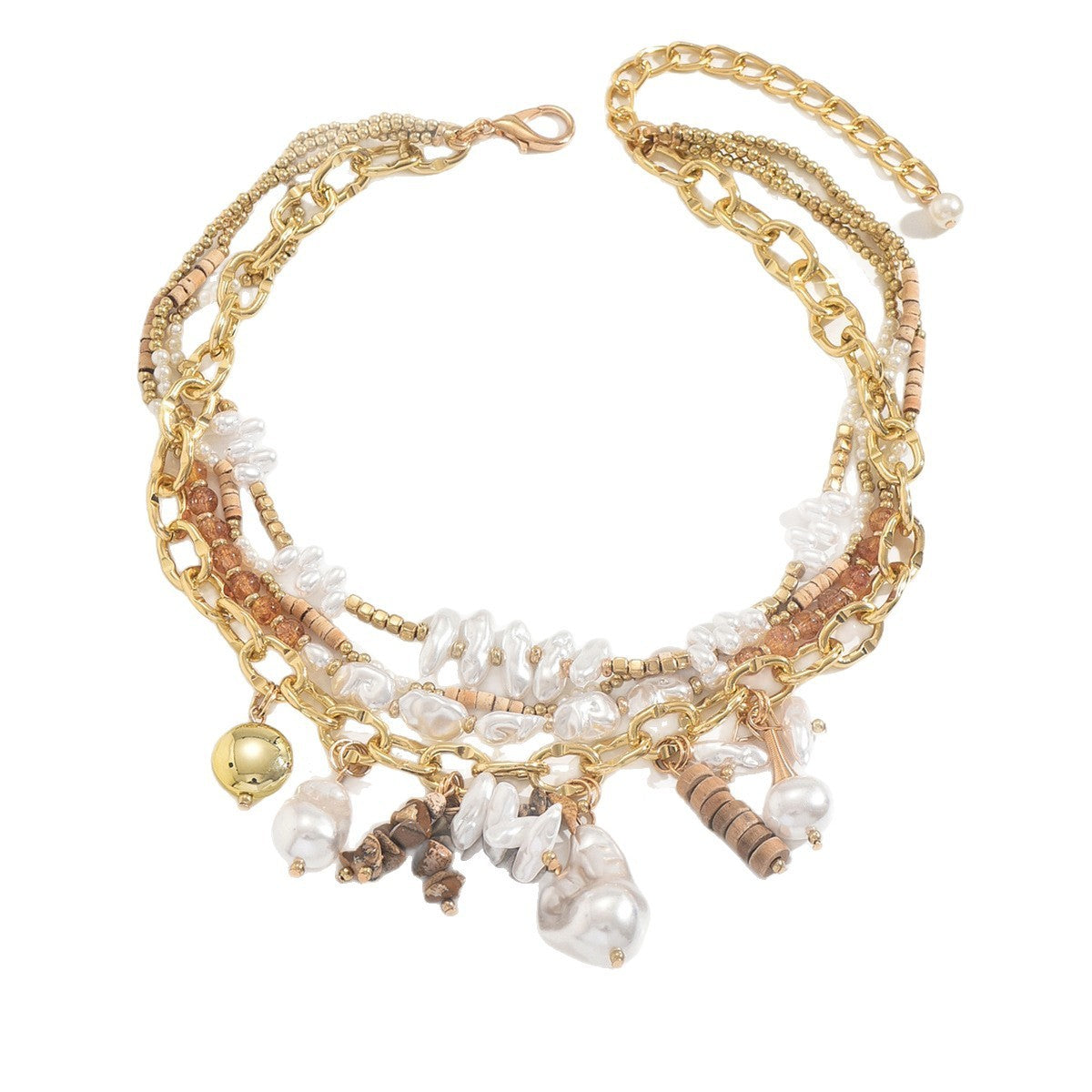 Vintage Inspired Faux Pearl Cluster Necklace
