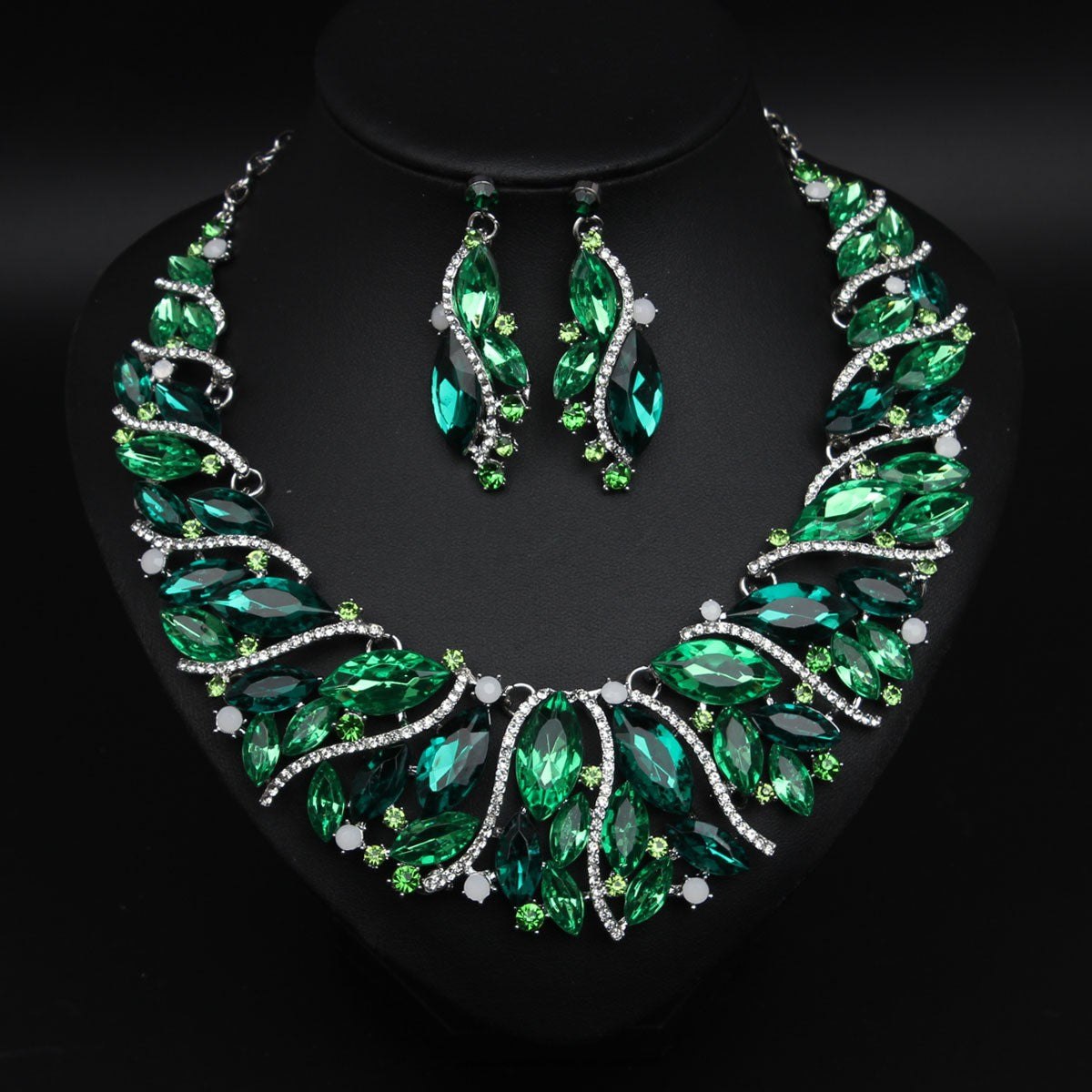 Classy Multicolor Crystal Necklace & Earring Set