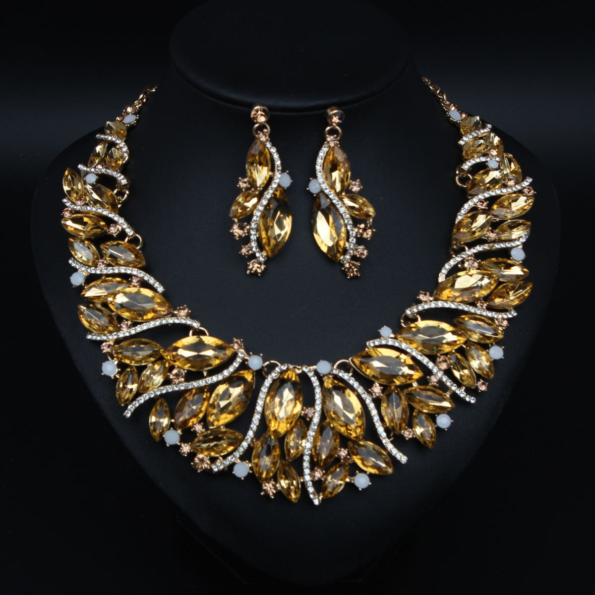 Classy Multicolor Crystal Necklace & Earring Set