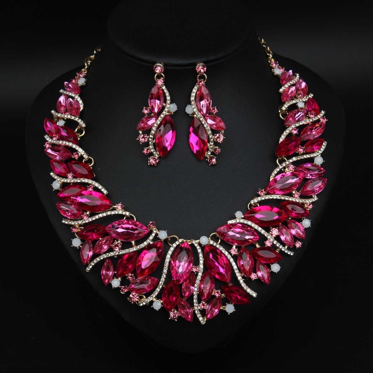 Classy Multicolor Crystal Necklace & Earring Set