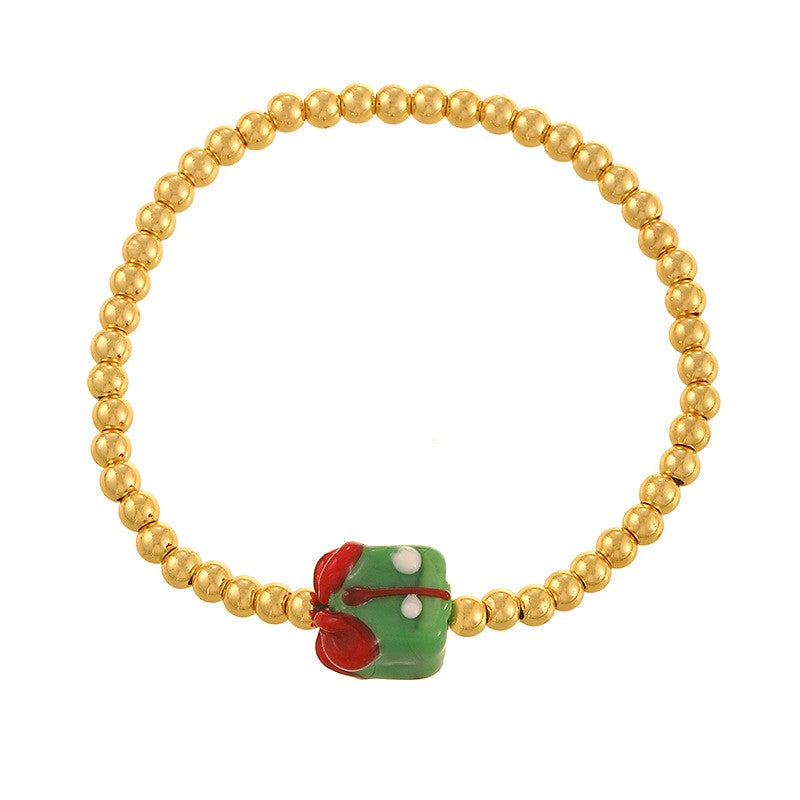 Festive Christmas Character Beaded Bracelet Set