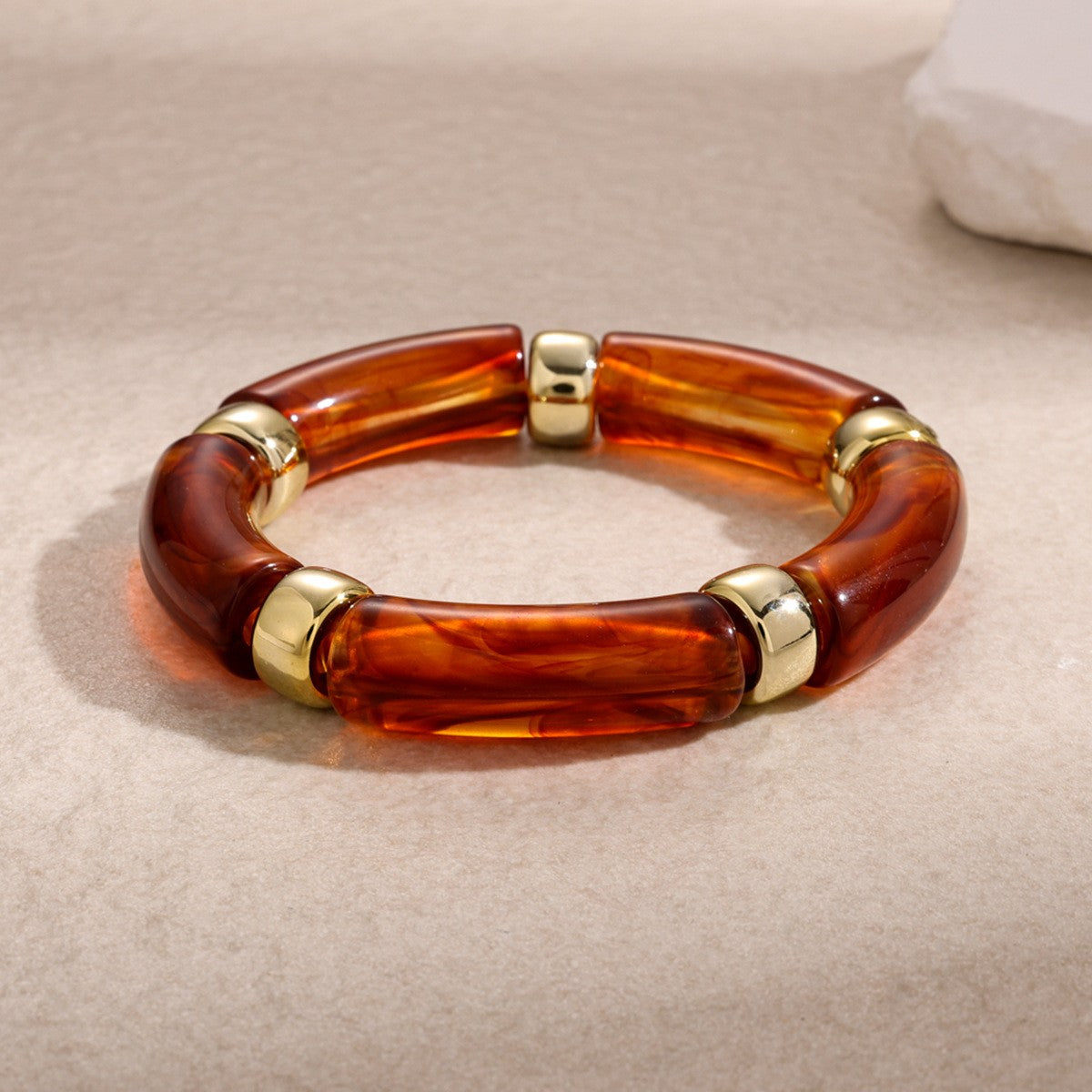 Boho Multicolor Acrylic Tube Bracelet Set