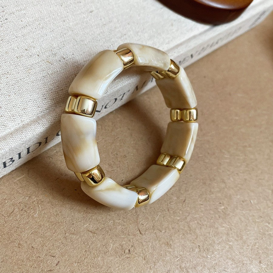 Boho Multicolor Acrylic Tube Bracelet Set