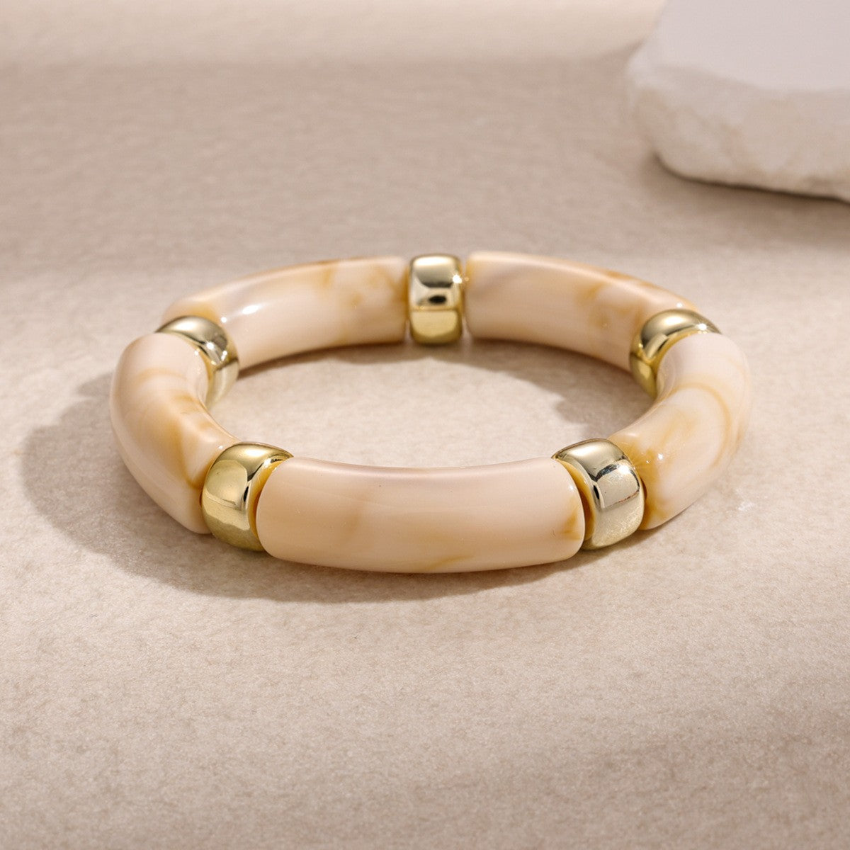 Boho Multicolor Acrylic Tube Bracelet Set