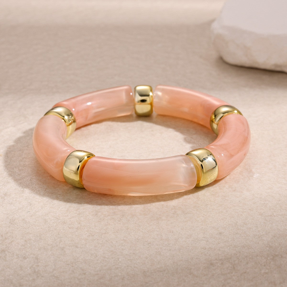 Boho Multicolor Acrylic Tube Bracelet Set