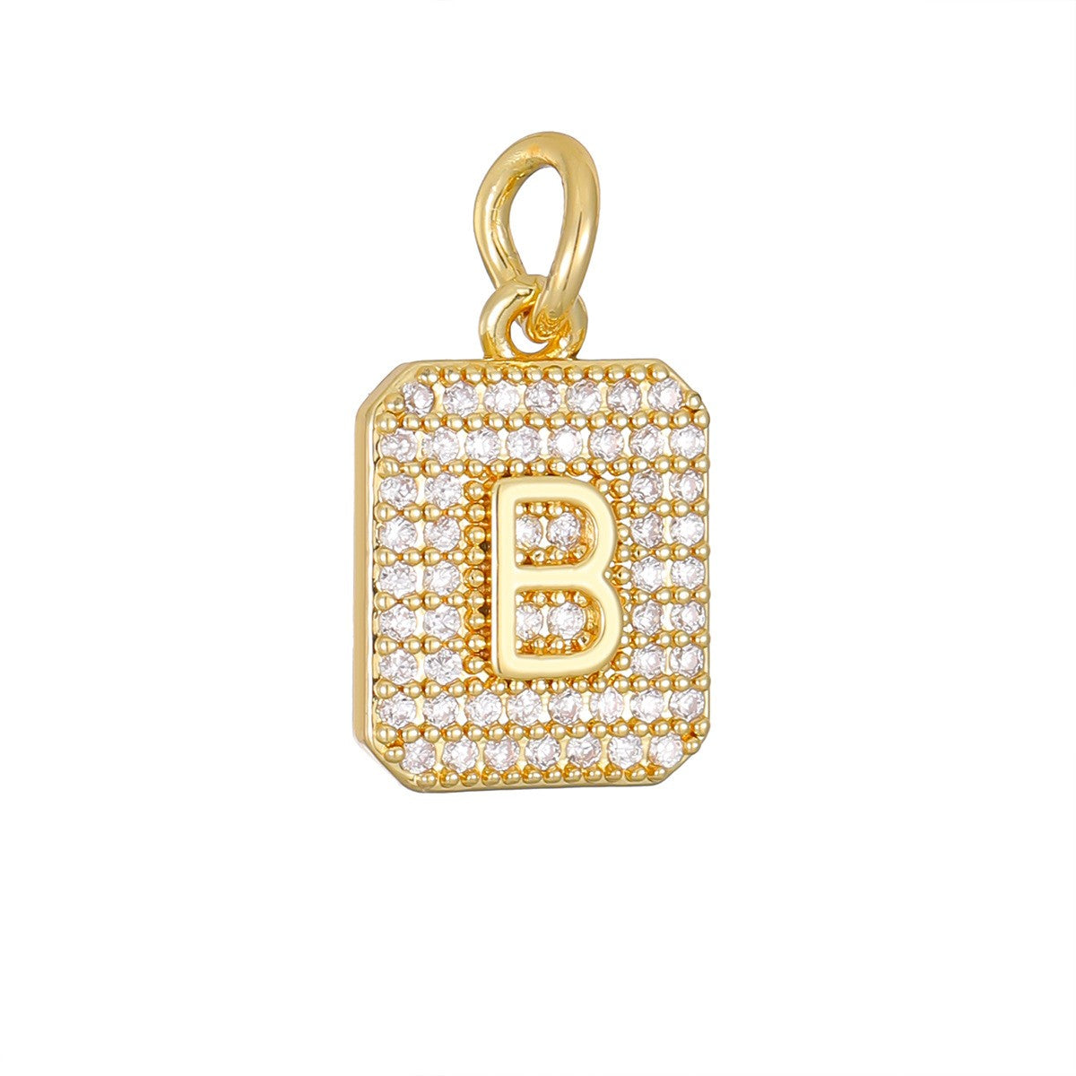 Classy Square Pavé Initial Necklace