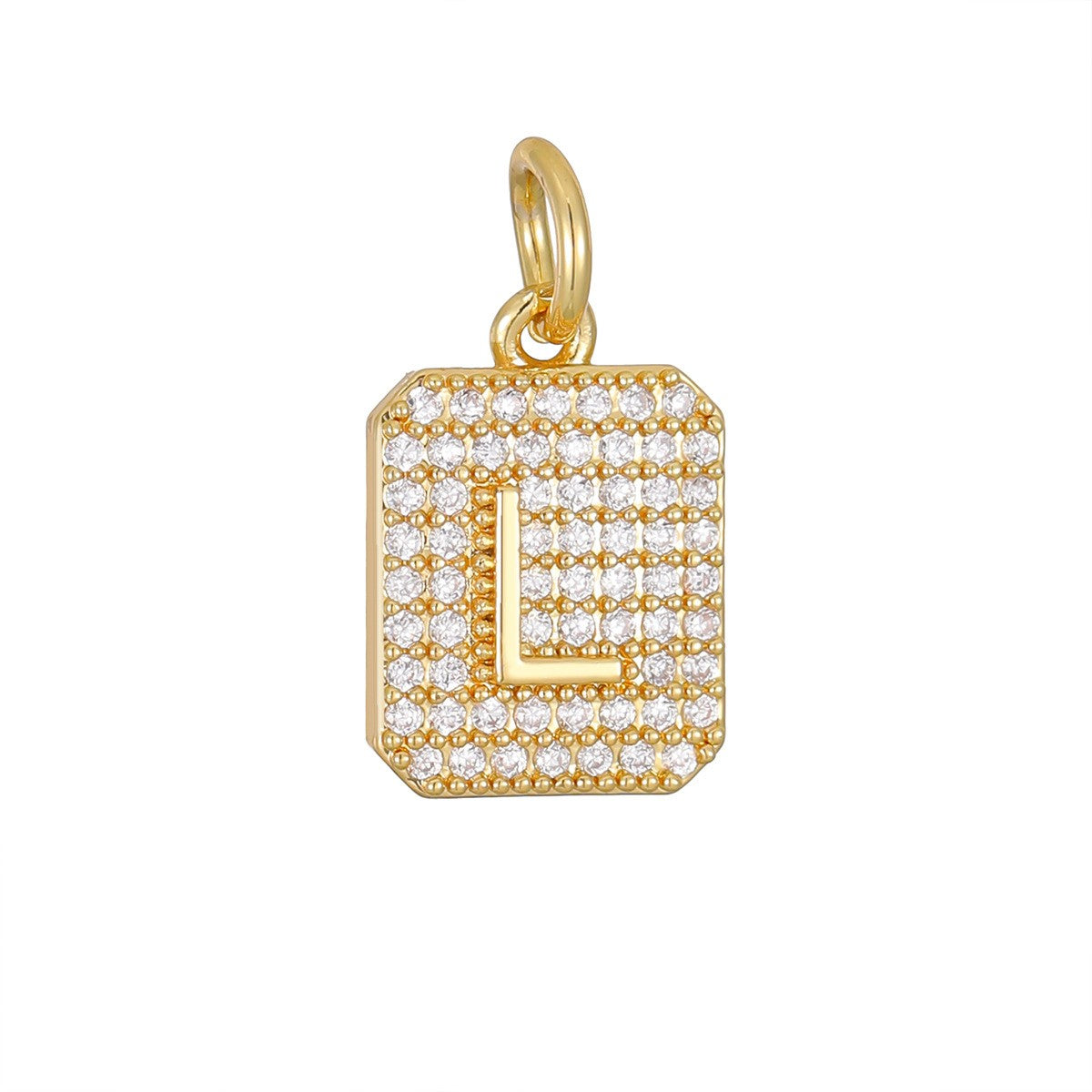 Classy Square Pavé Initial Necklace