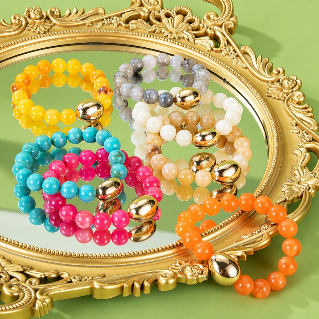 Colorful Acrylic Bead Stack Bracelet