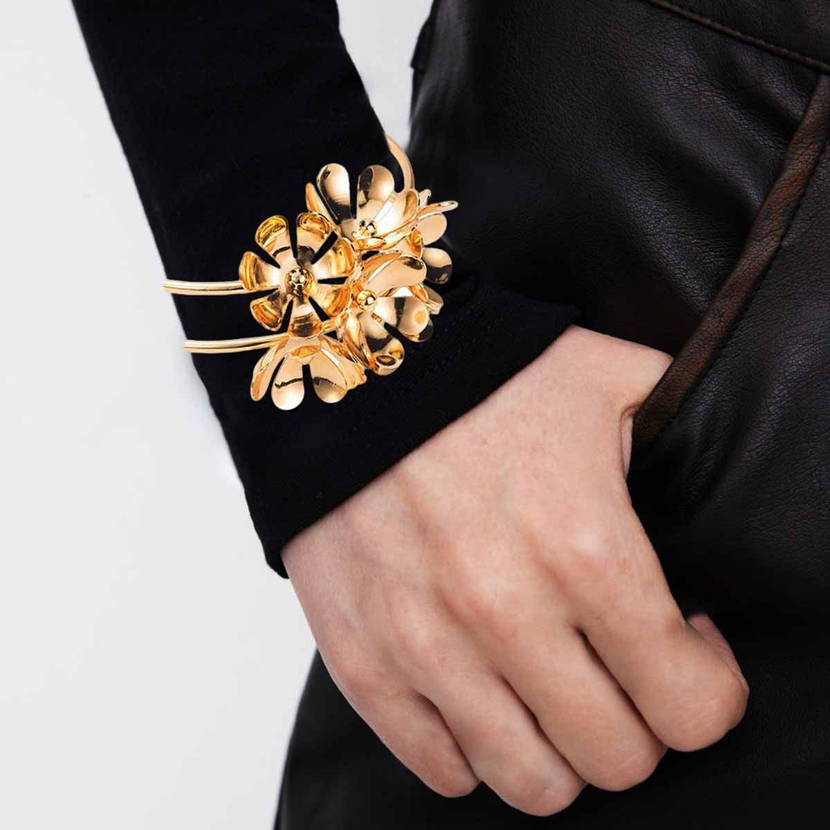 Vintage Inspired White Floral Cuff Bracelet