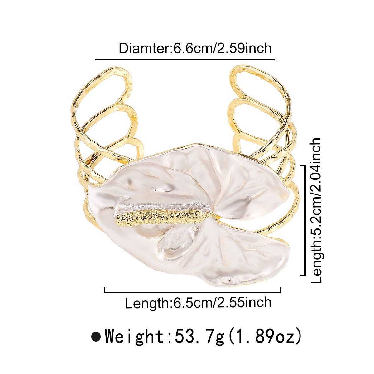 Vintage Inspired White Floral Cuff Bracelet