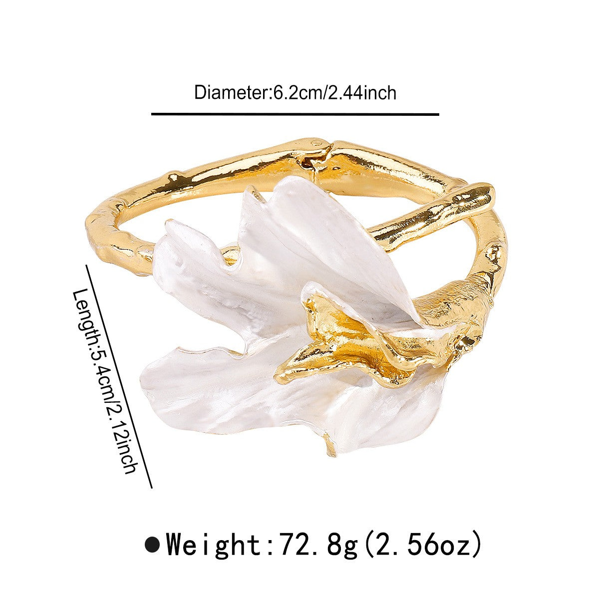 Vintage Inspired White Floral Cuff Bracelet