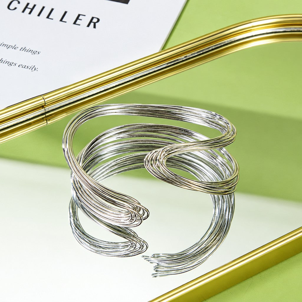 Classy Multi-Layer Wire Cuff Bangle