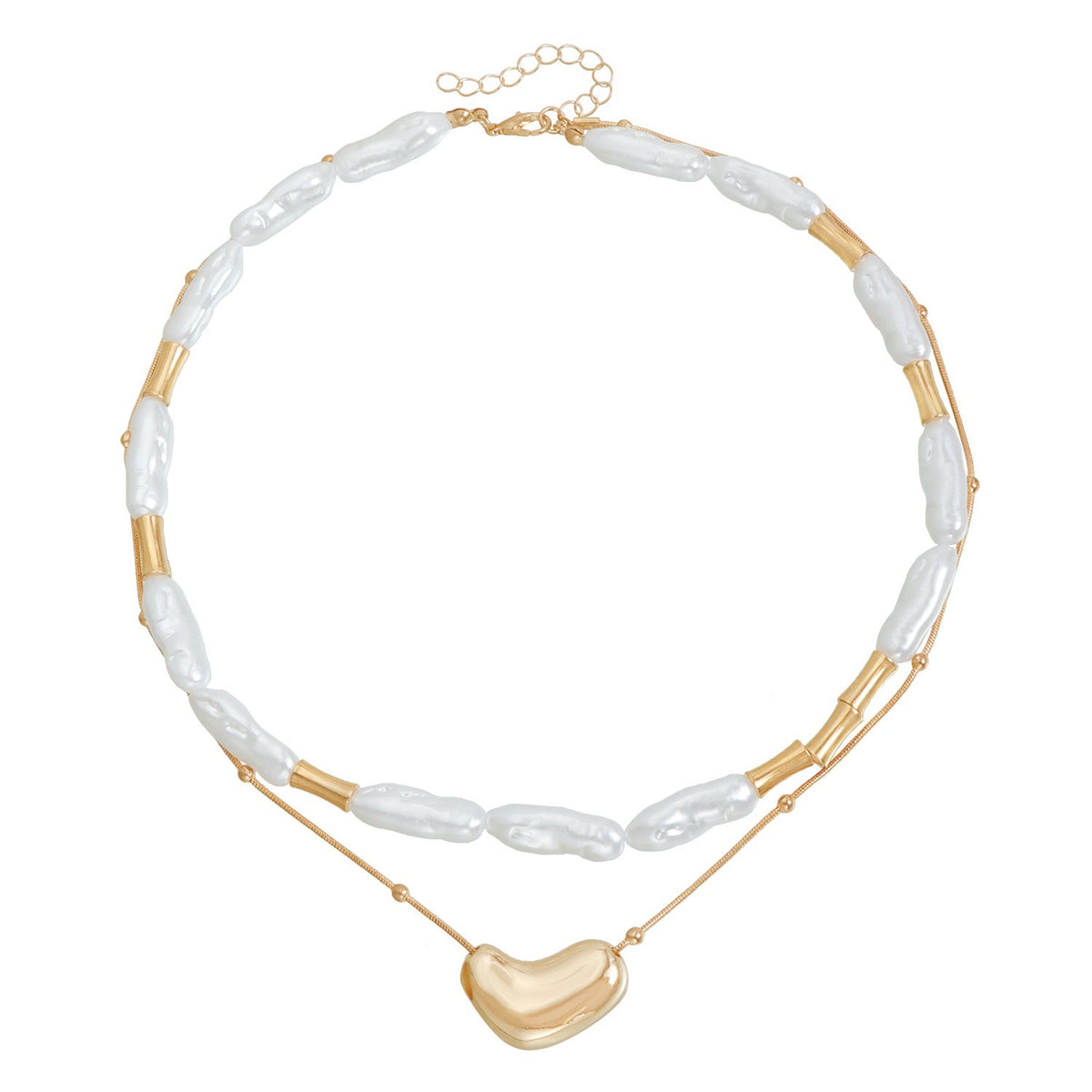 Classy Bamboo Pearl Layered Choker Necklace