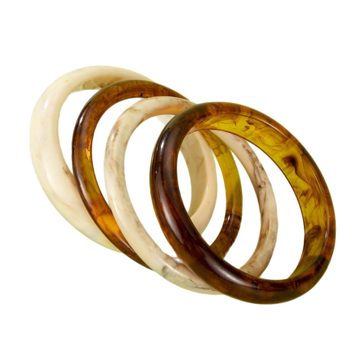 3pc Boho Tortoise & Ivory Bangle Set
