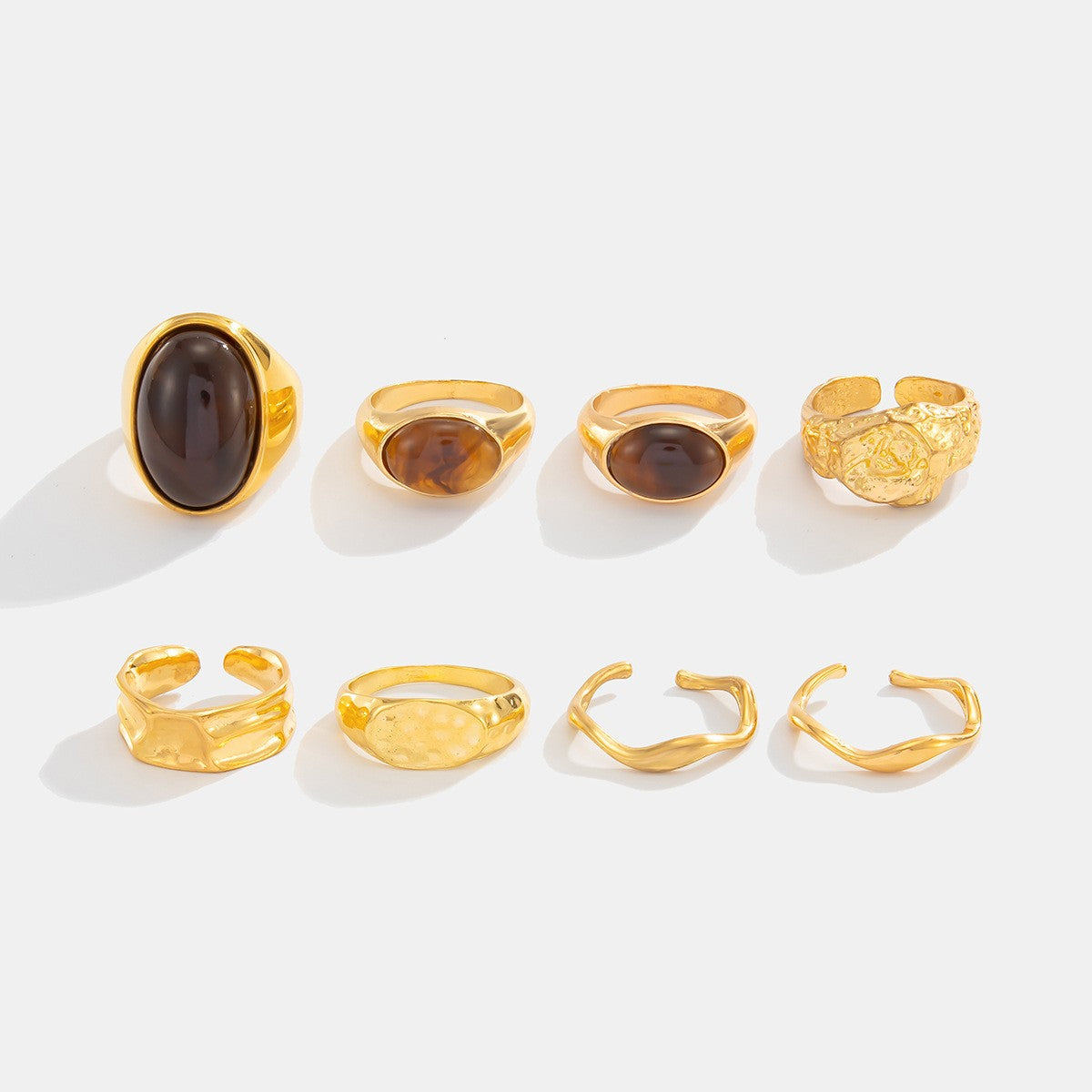 Vintage Inspired Chunky Cabochon Ring Set