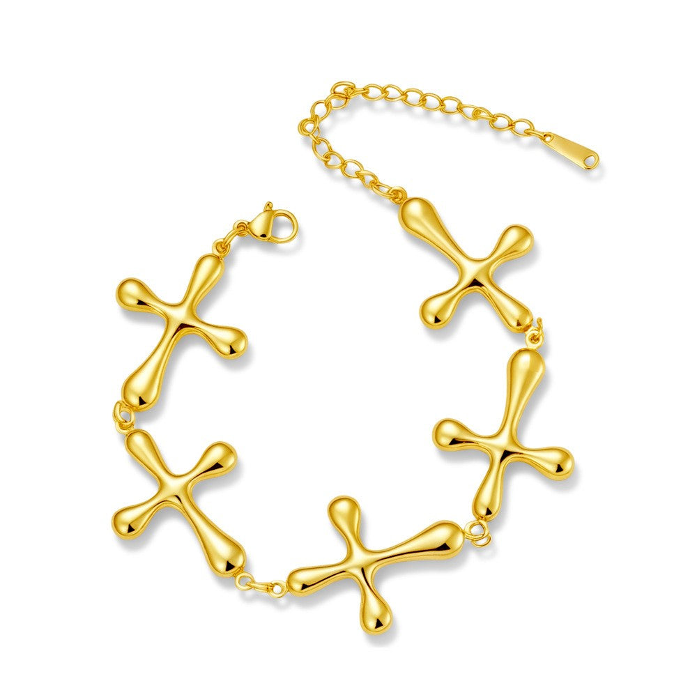 18k Boho Mixed Motif Link Bracelet