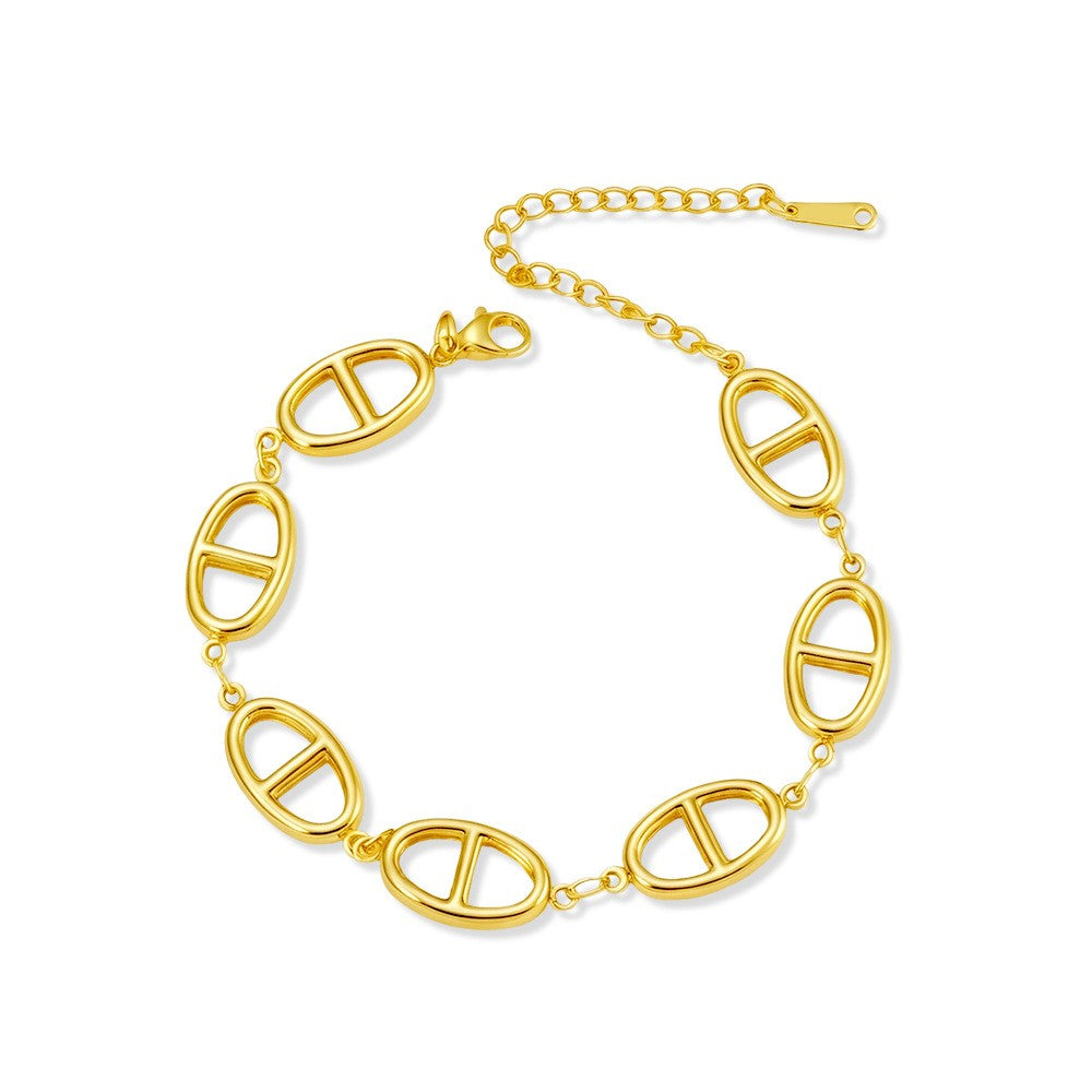 18k Boho Mixed Motif Link Bracelet