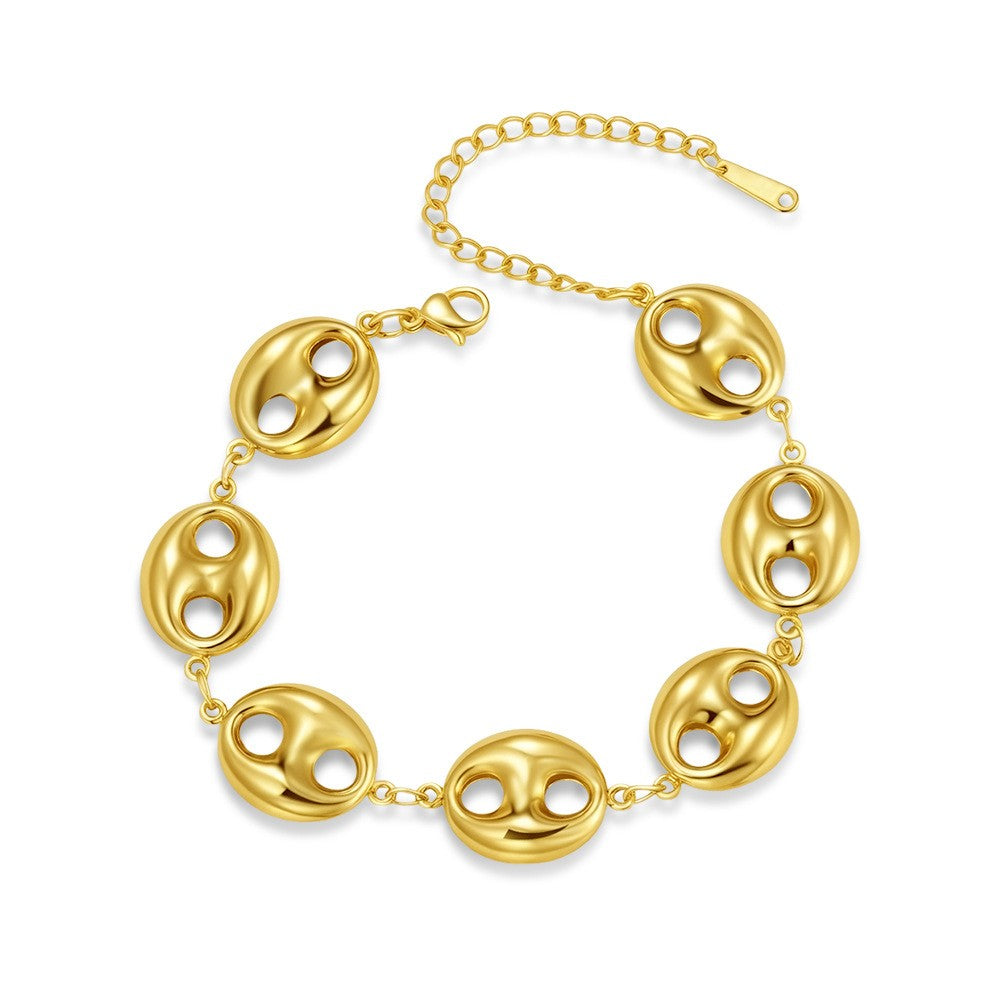 18k Boho Mixed Motif Link Bracelet
