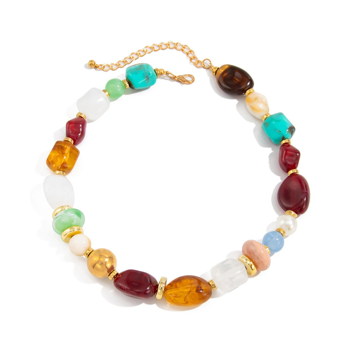 Boho Multicolor Resin Collar Necklace