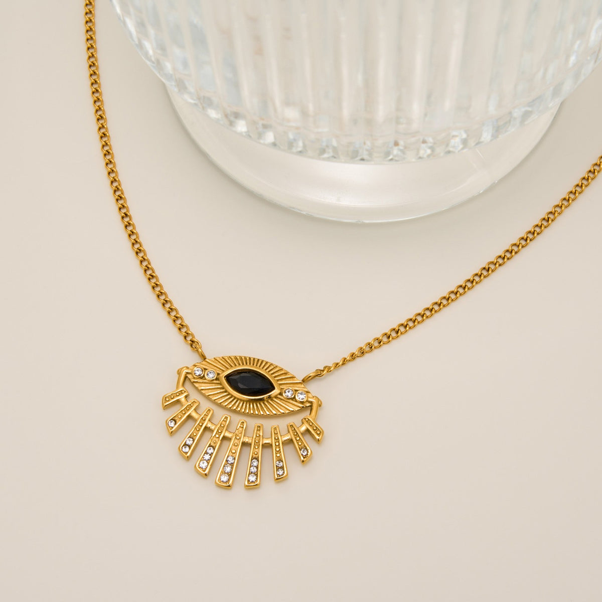 18k Dainty Layered Evil Eye Necklace