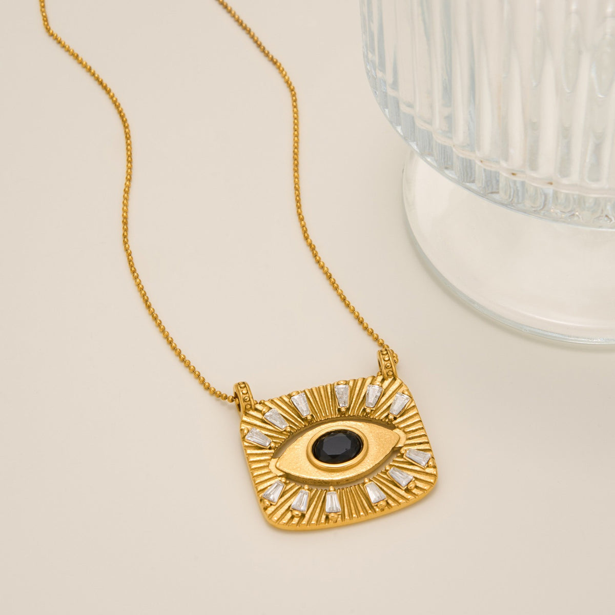 18k Dainty Layered Evil Eye Necklace