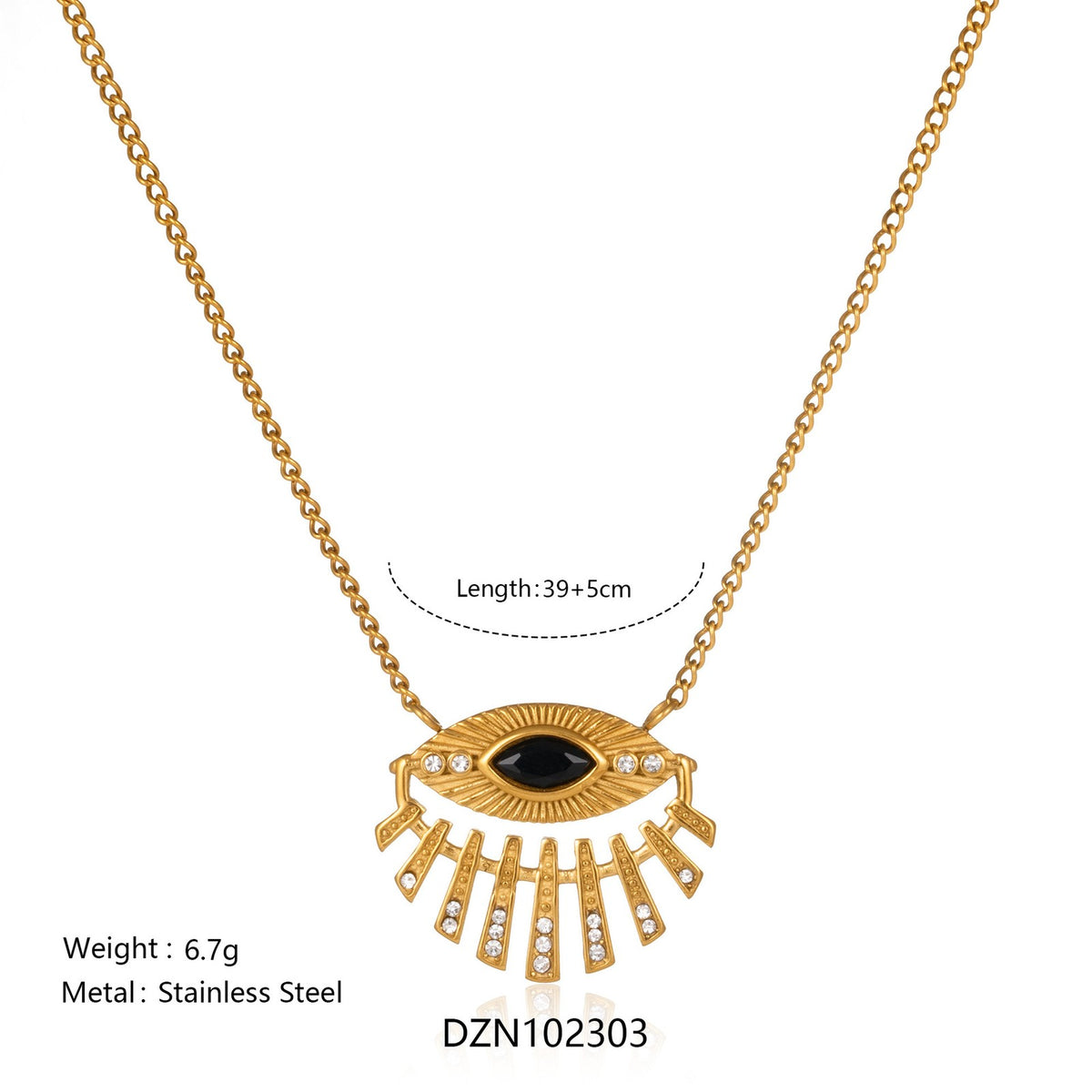 18k Dainty Layered Evil Eye Necklace