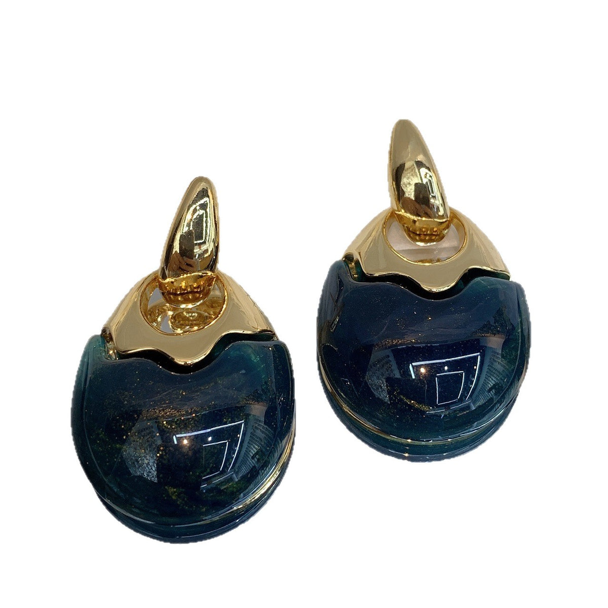 Vintage Geometric Resin Dangle Earrings