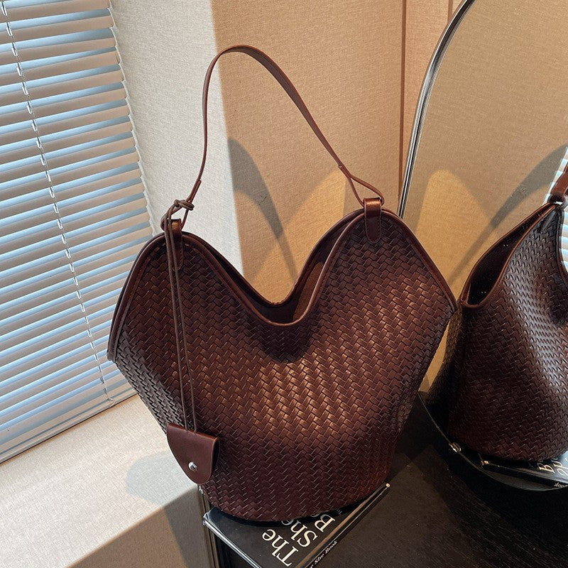 Vintage Woven Leather Hobo Bag