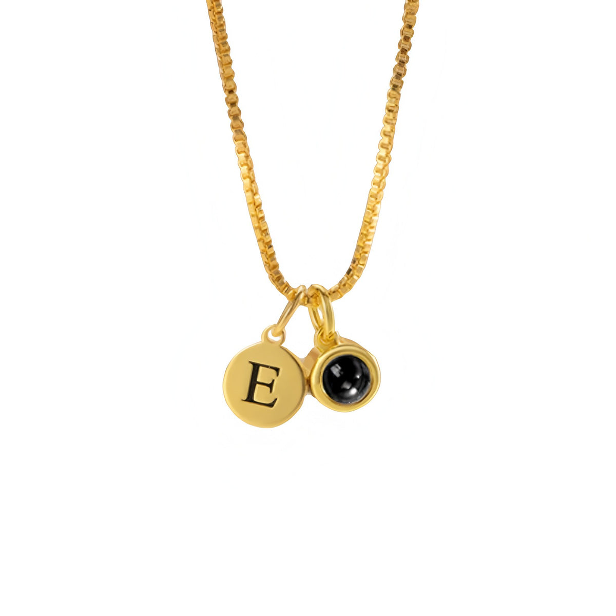 Dainty Initial Photo Projection Necklace