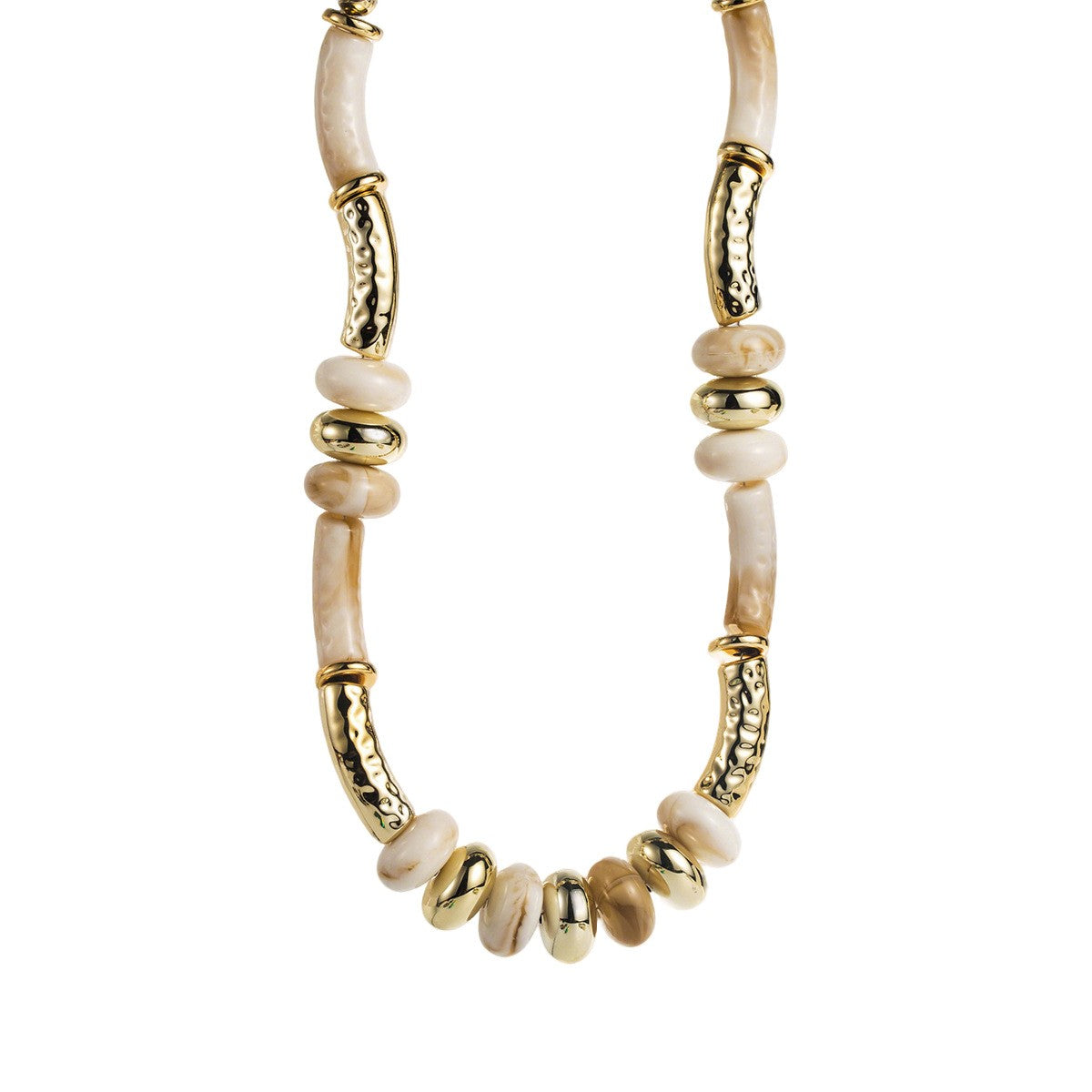 Classy Amber Tube Resin Necklace