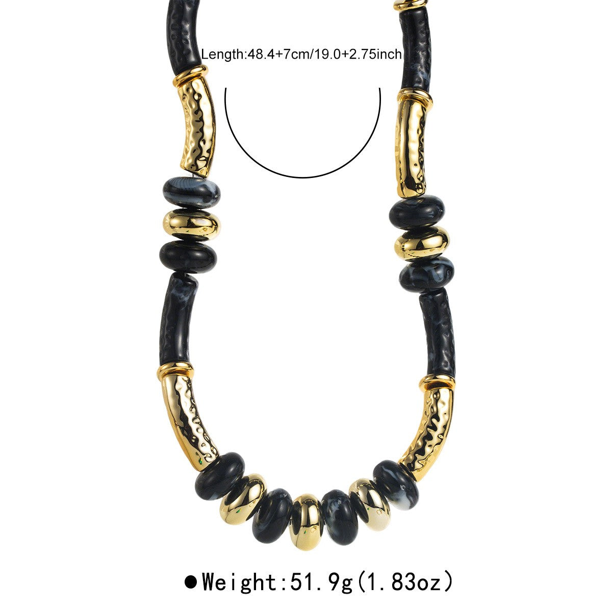 Classy Amber Tube Resin Necklace