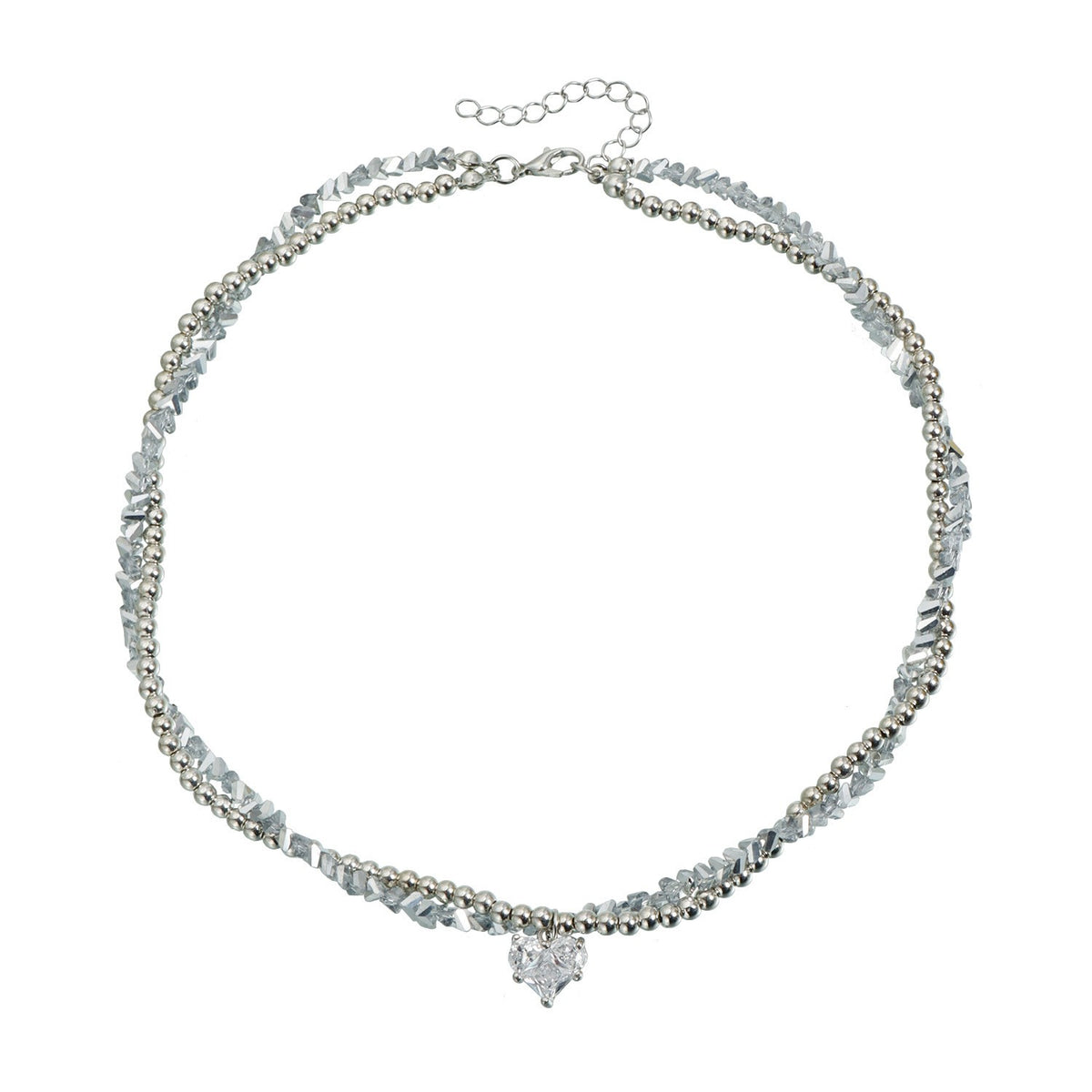Romantic Twisted Bead Heart Necklace