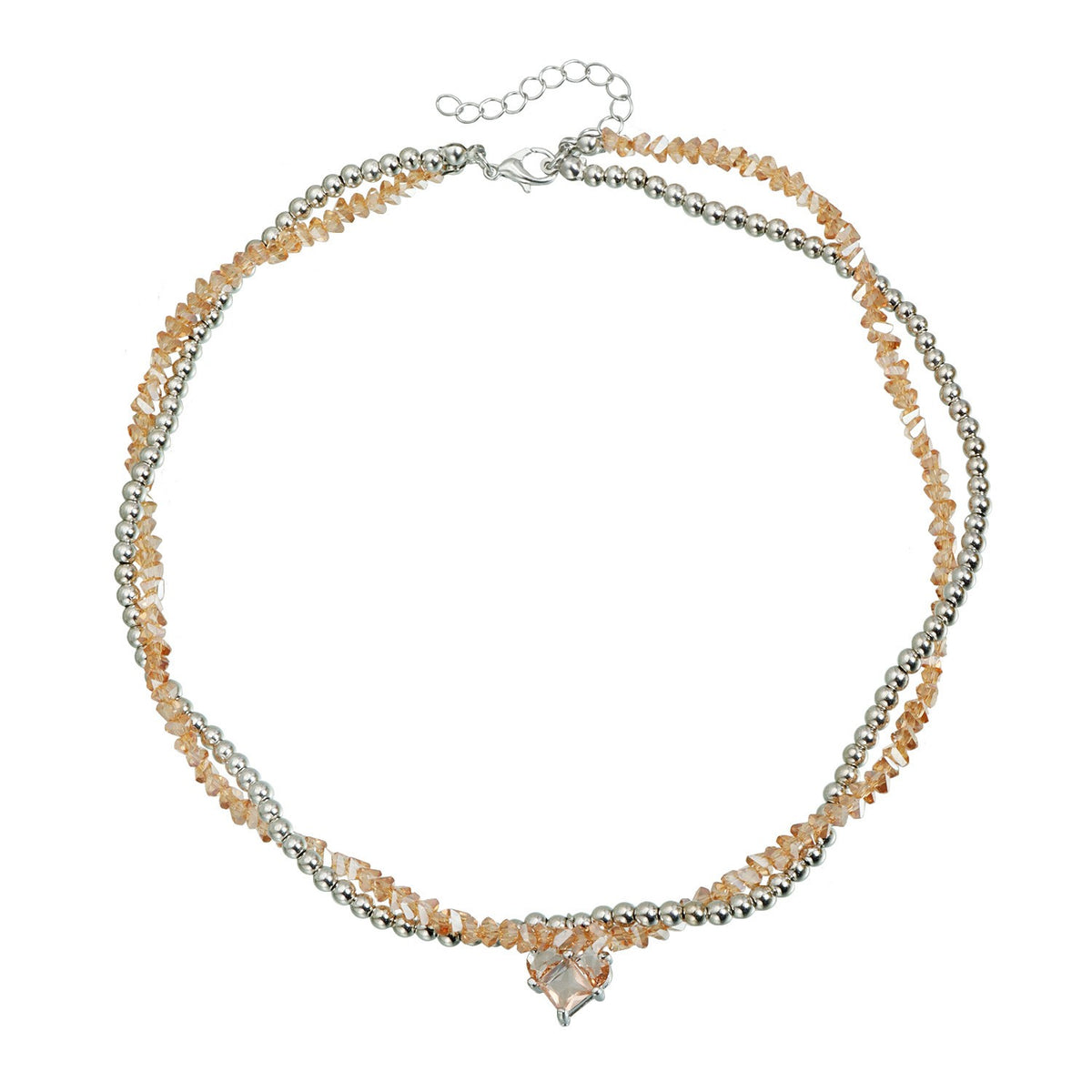 Romantic Twisted Bead Heart Necklace