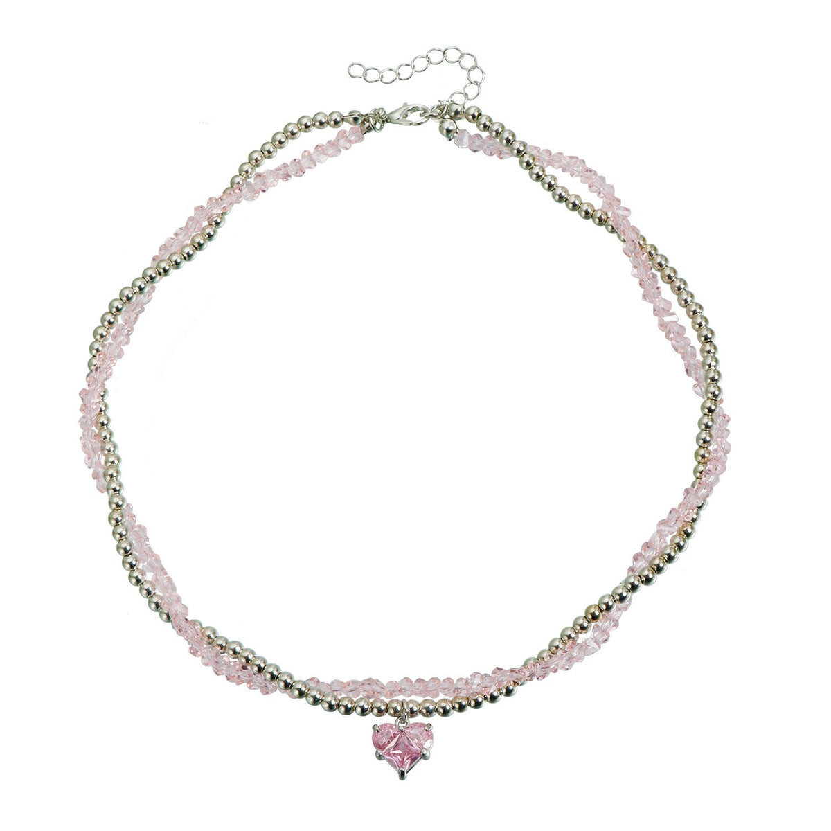 Romantic Twisted Bead Heart Necklace