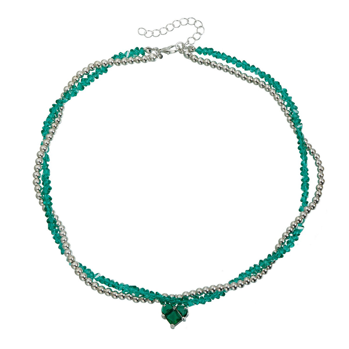 Romantic Twisted Bead Heart Necklace