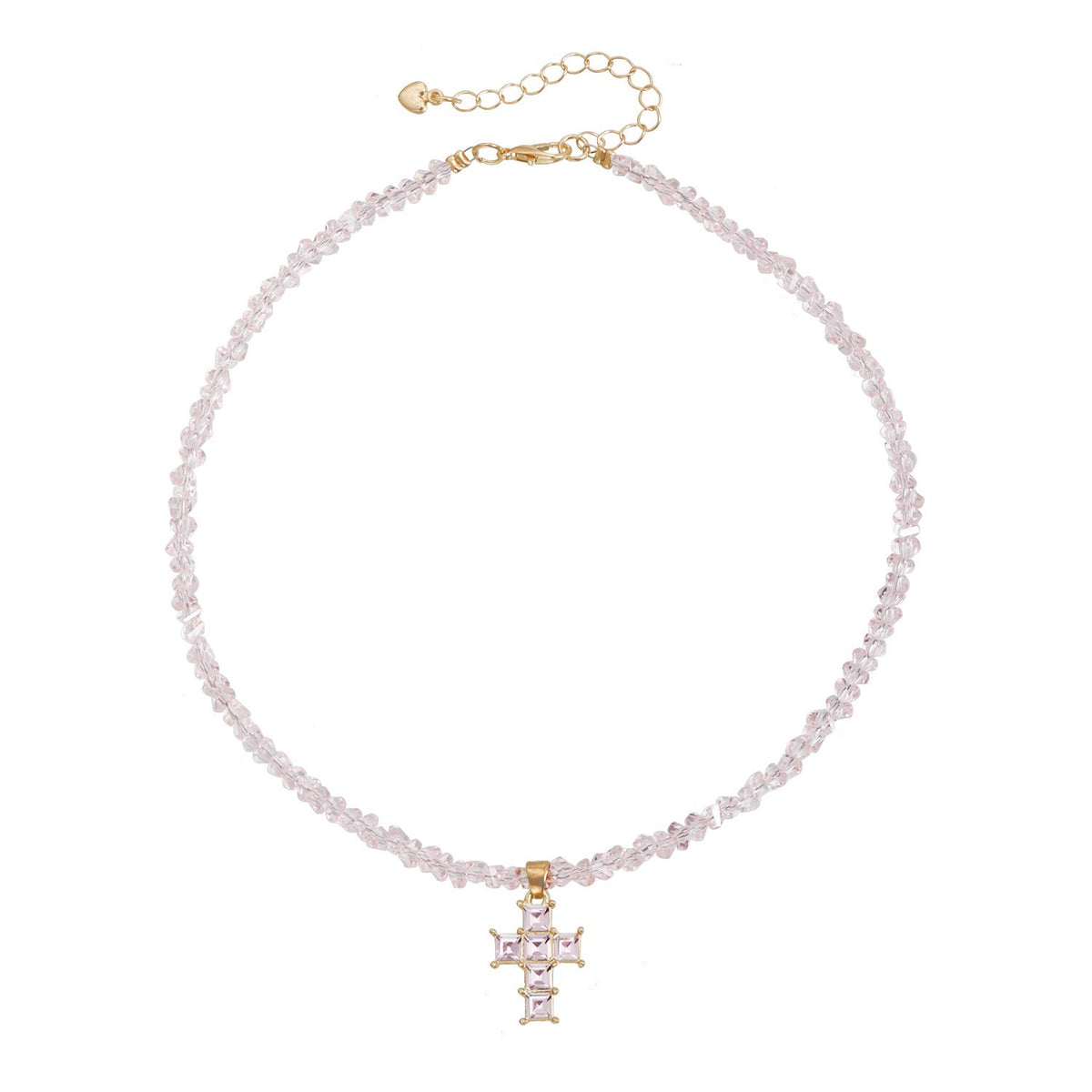 Dainty Blue Crystal Cross Choker Necklace