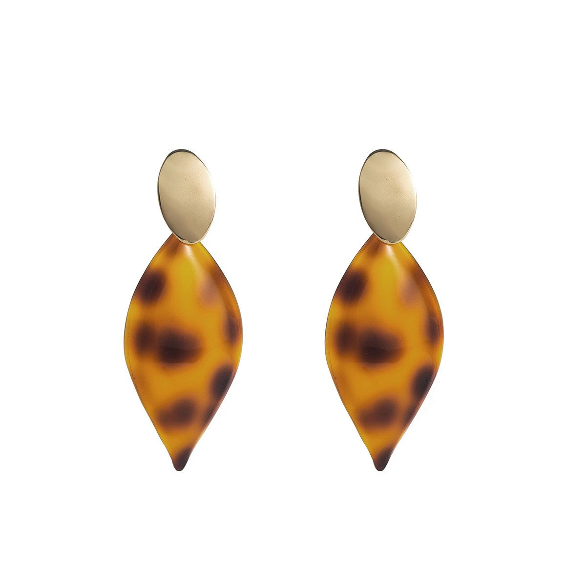 Classy Tortoiseshell Geometric Drop Earrings