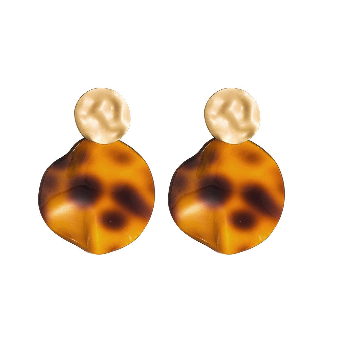 Classy Tortoiseshell Geometric Drop Earrings