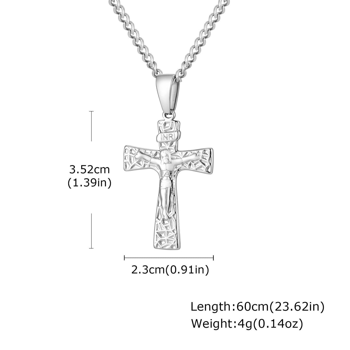Vintage Textured Cross Pendant Necklace