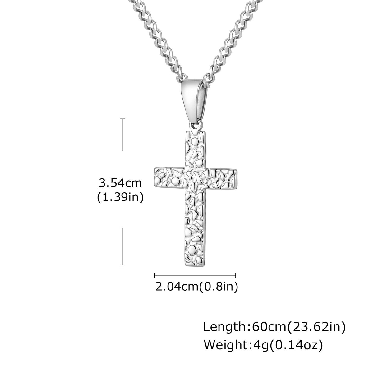 Vintage Textured Cross Pendant Necklace