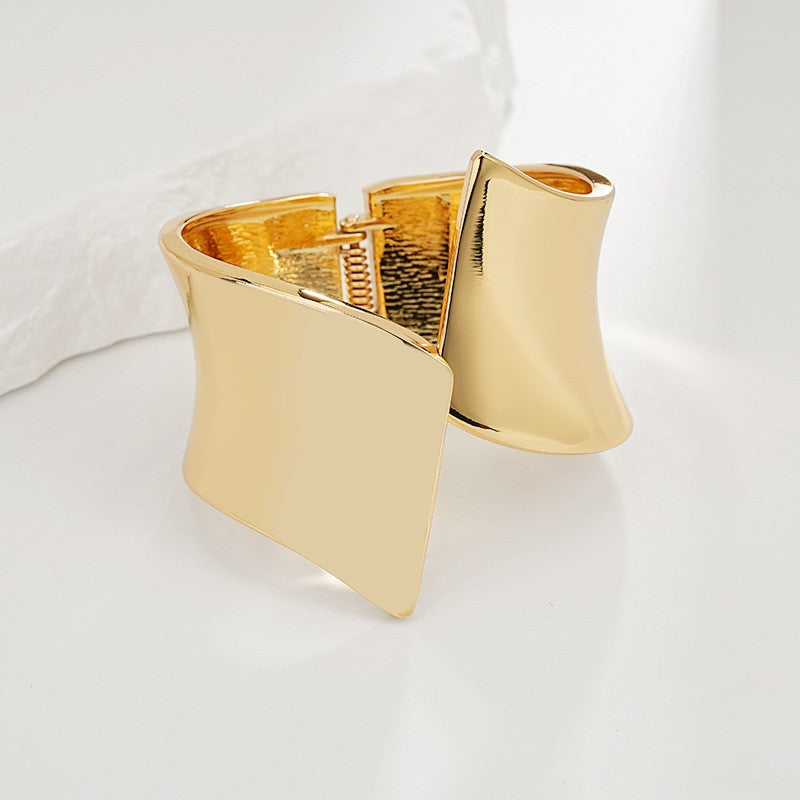 Bold Sculptural Wave Cuff Bracelet